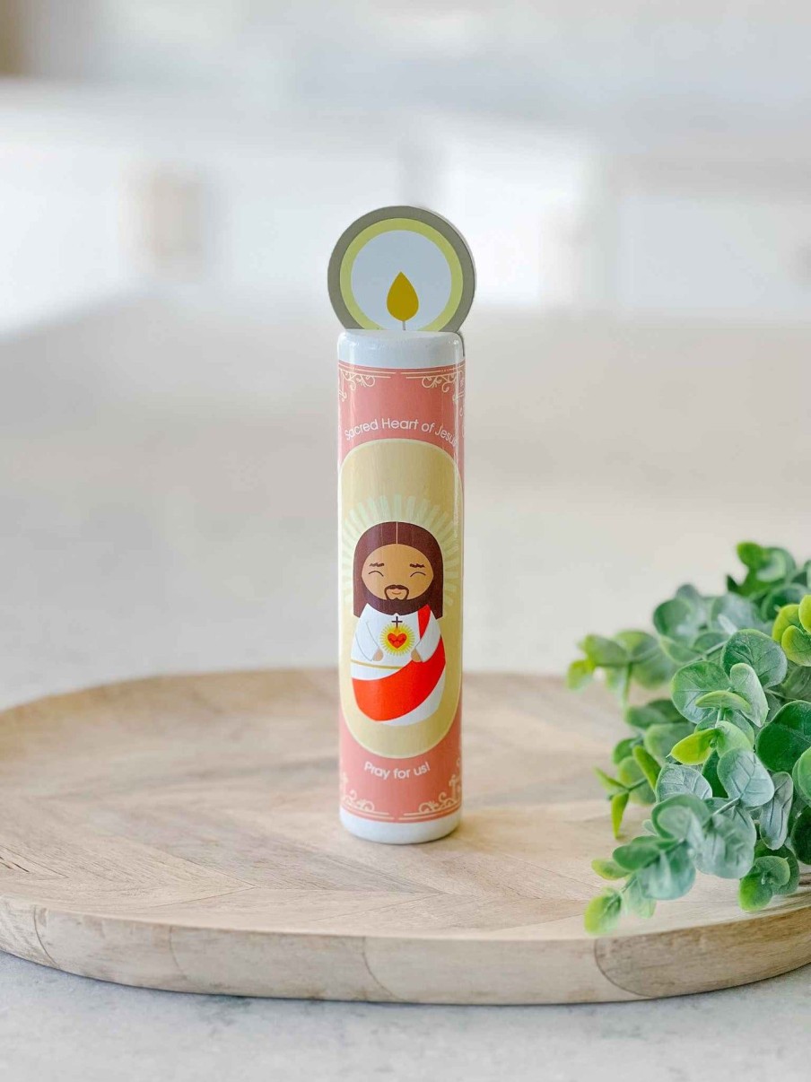 Baby & Kids Shining Light Dolls | Sacred Heart Of Jesus Wooden Prayer Candle