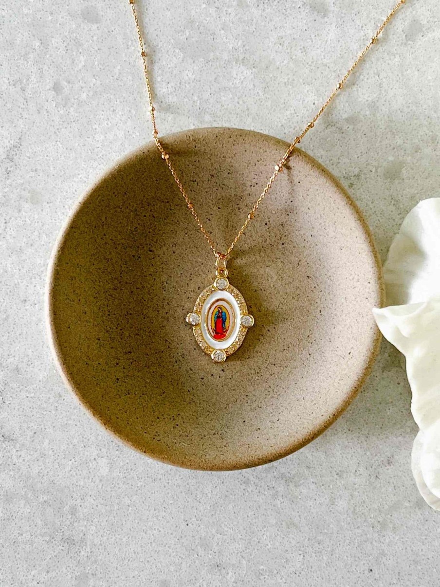 Jewelry Joy Dravecky | Our Lady Of Guadalupe Necklace - White