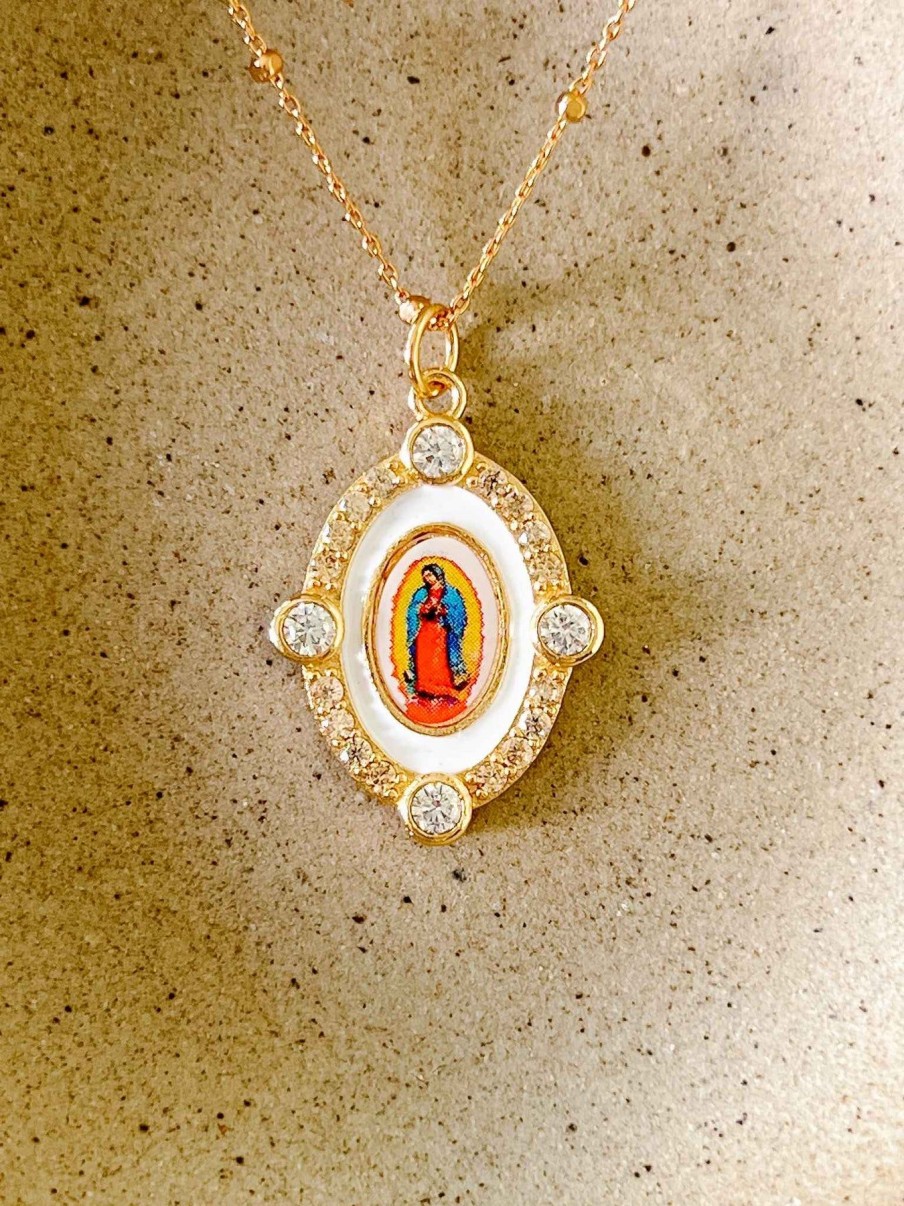 Jewelry Joy Dravecky | Our Lady Of Guadalupe Necklace - White