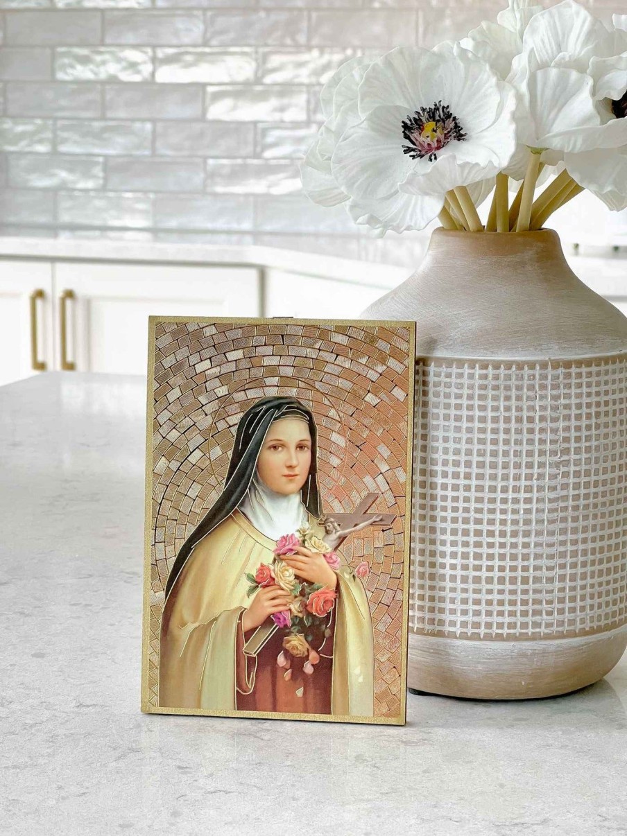 Home Decor Hirten | Petite St. Therese Of Lisieux Plaque