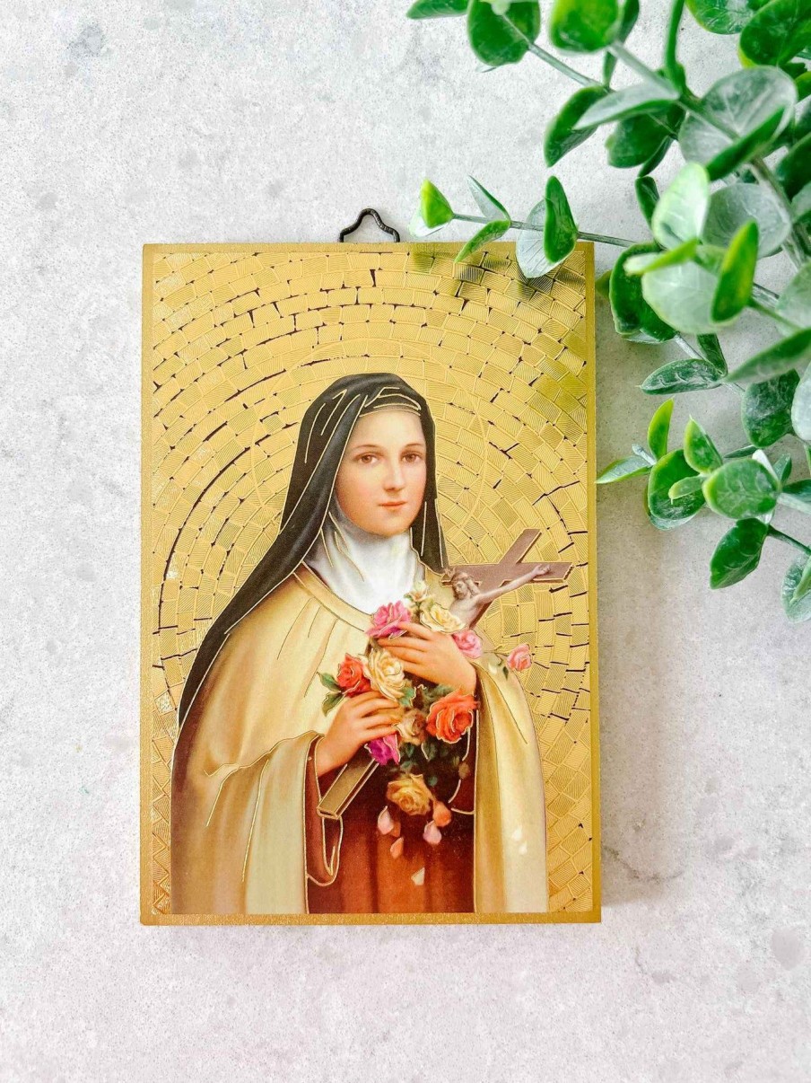 Home Decor Hirten | Petite St. Therese Of Lisieux Plaque