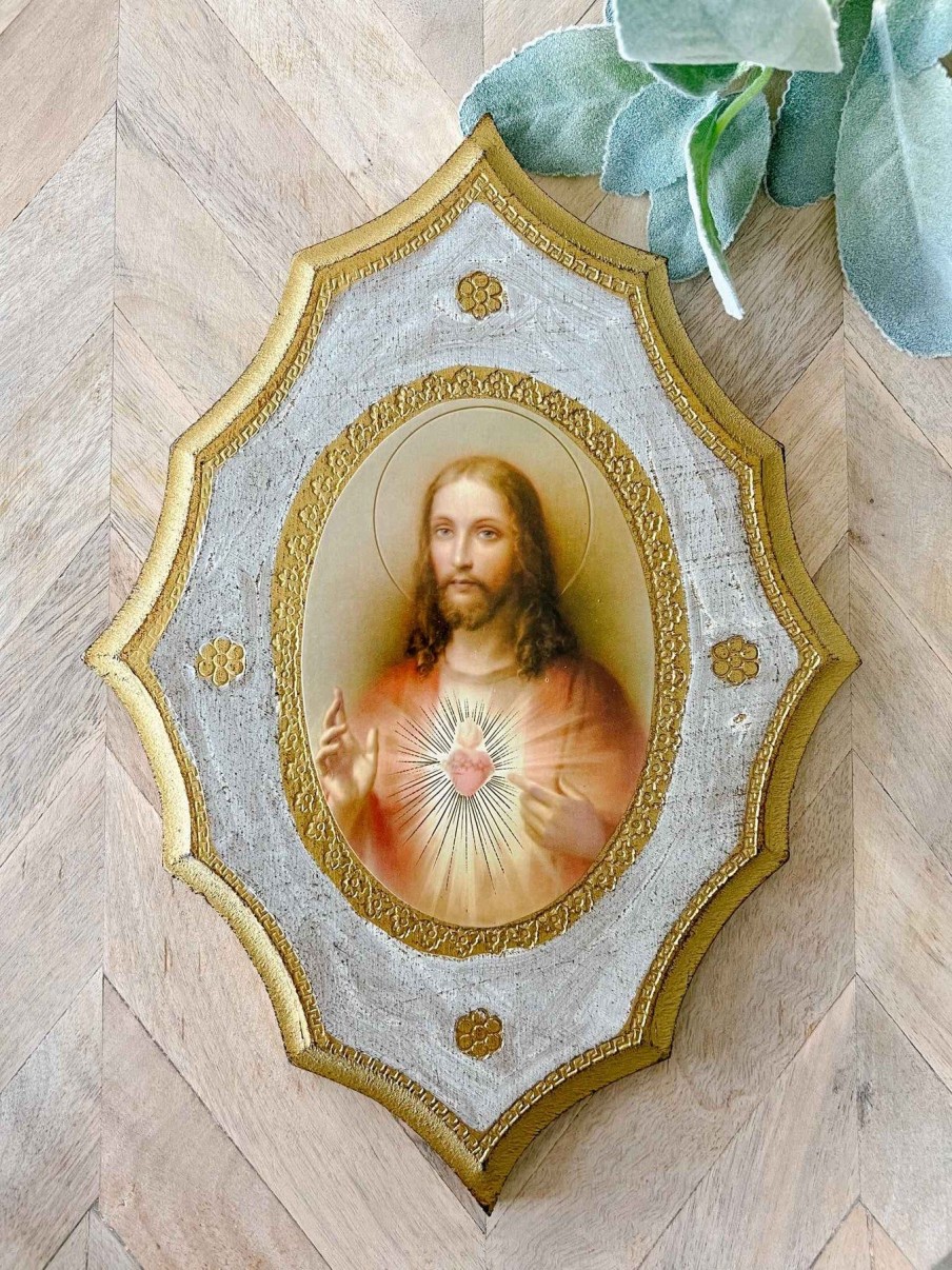 Home Decor Goldscheider of Vienna | Sacred Heart Of Jesus - Florentine Plaque