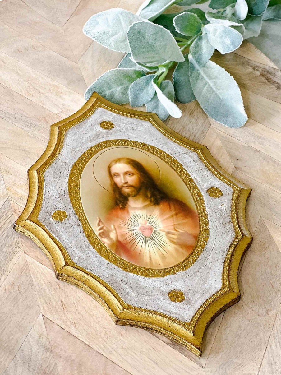 Home Decor Goldscheider of Vienna | Sacred Heart Of Jesus - Florentine Plaque