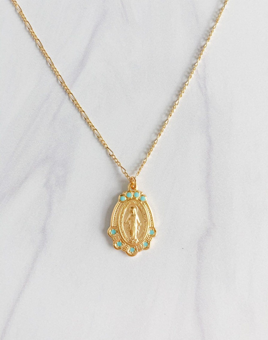 Jewelry Amano | Mary Medallion - Turquoise