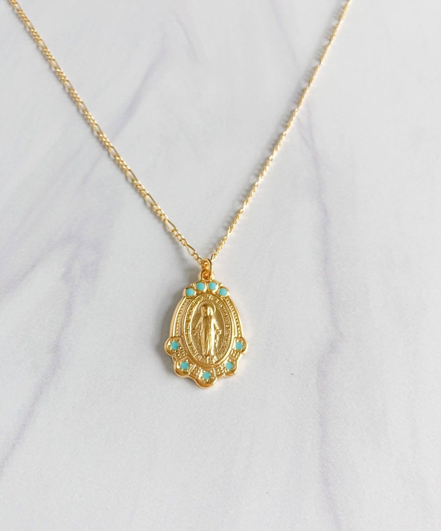 Jewelry Amano | Mary Medallion - Turquoise