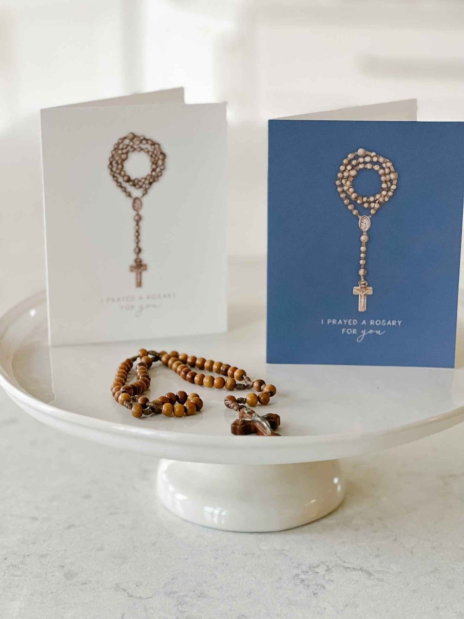 Paper Goods Novena Cards | Wooden Rosary Cards - Set Of 4