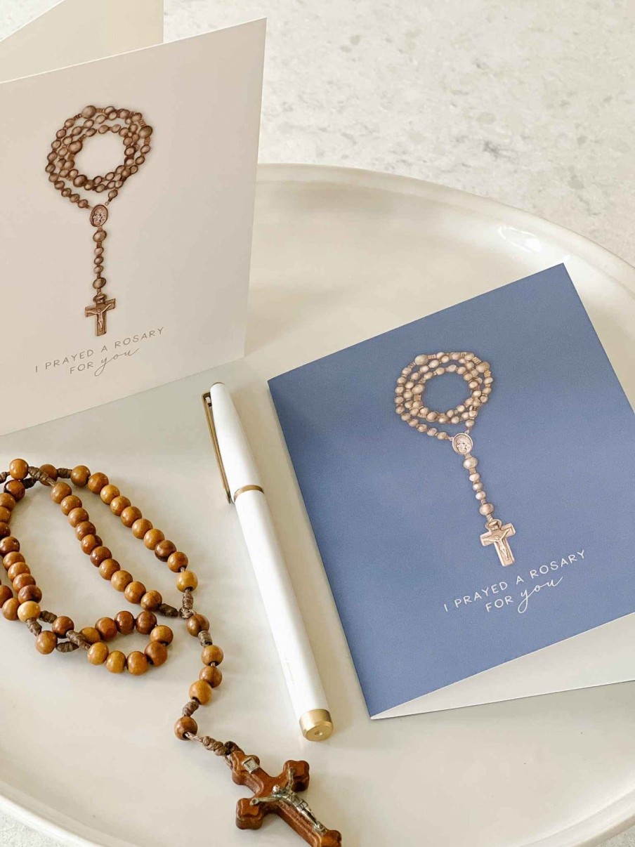 Paper Goods Novena Cards | Wooden Rosary Cards - Set Of 4