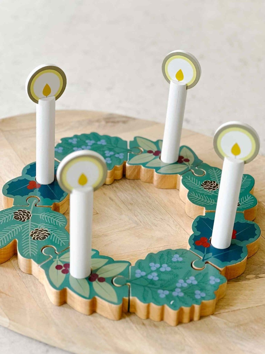 Shop By Occasion Shining Light Dolls | Double Sided Advent To Christmas Wooden Wreath Set