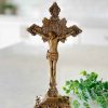 Home Decor Arsen | Carved Wooden Crucifix - With Base