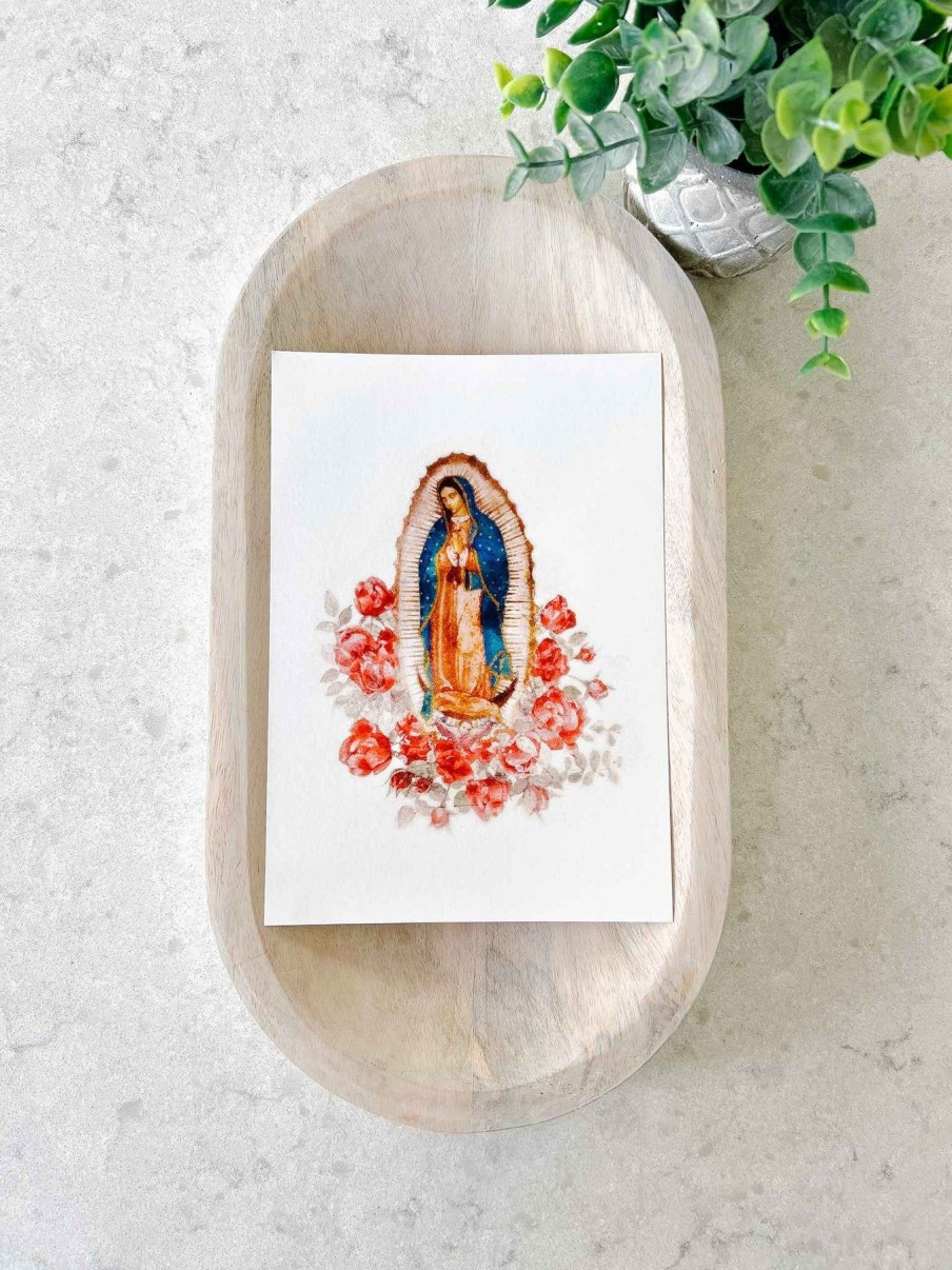 Home Decor Raising Faith | Our Lady Of Guadalupe With Roses - Print