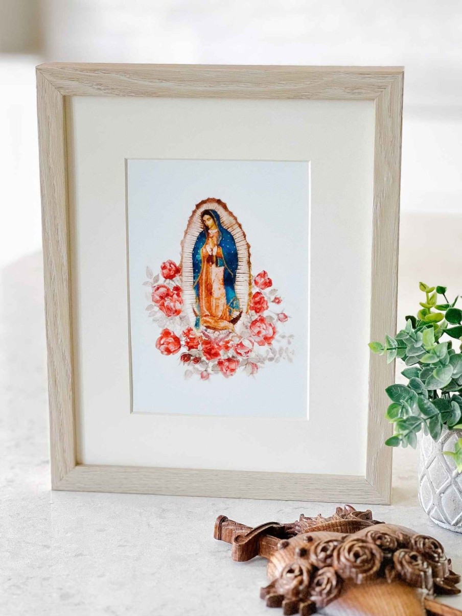 Home Decor Raising Faith | Our Lady Of Guadalupe With Roses - Print