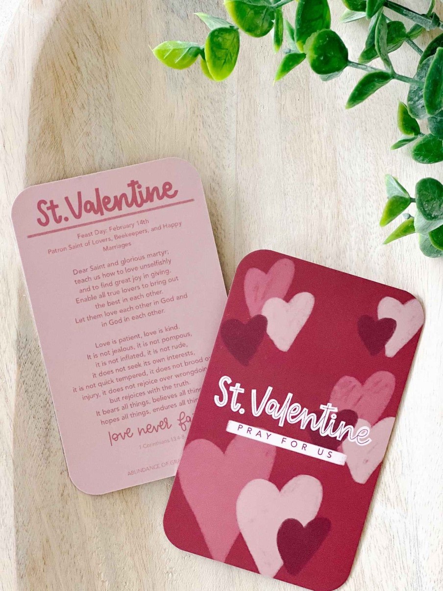 Paper Goods Abundance of Grace Prints | St. Valentine Prayer Card