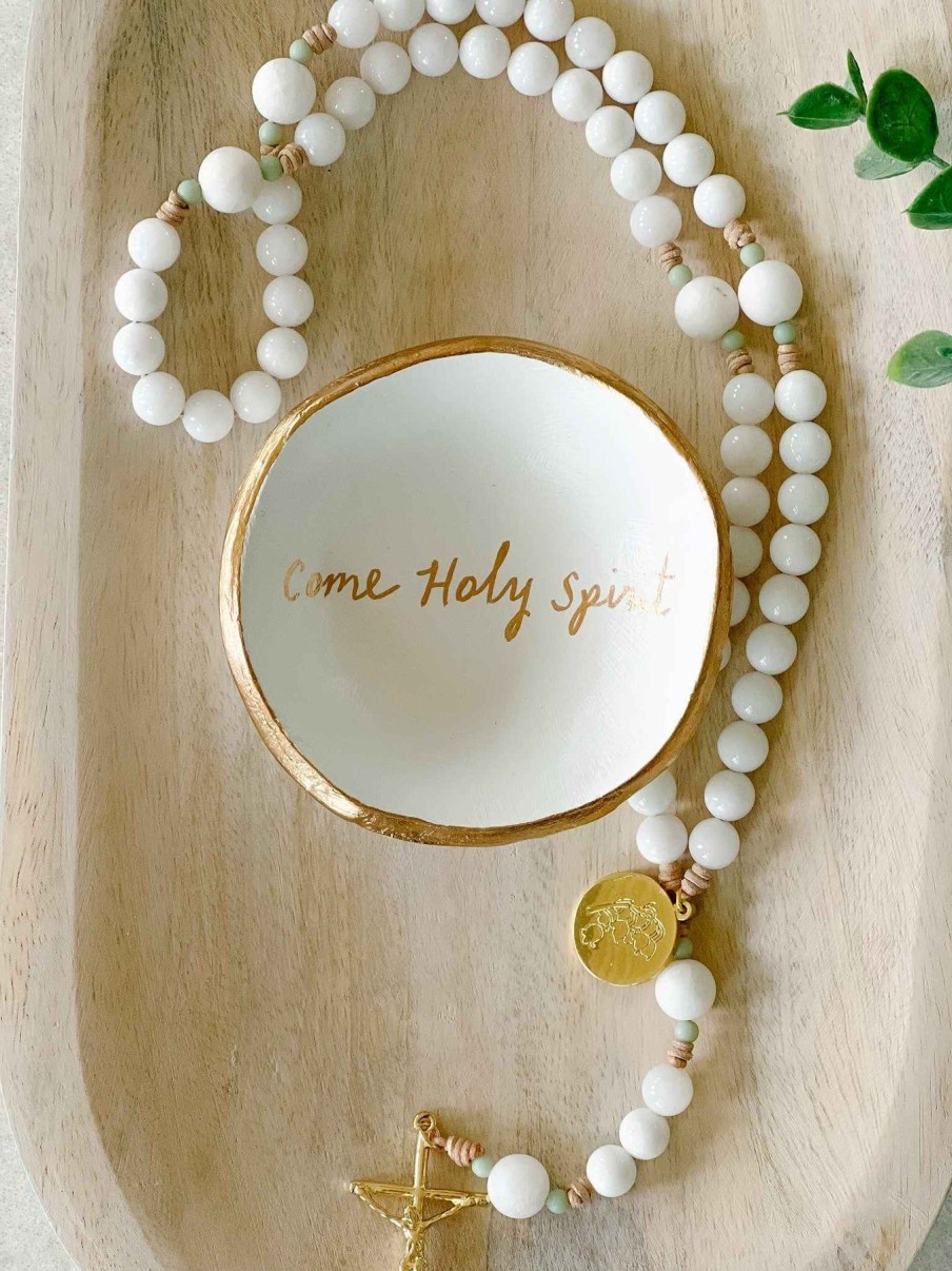 Rosaries The Painted Press | Come Holy Spirit Rosary Dish