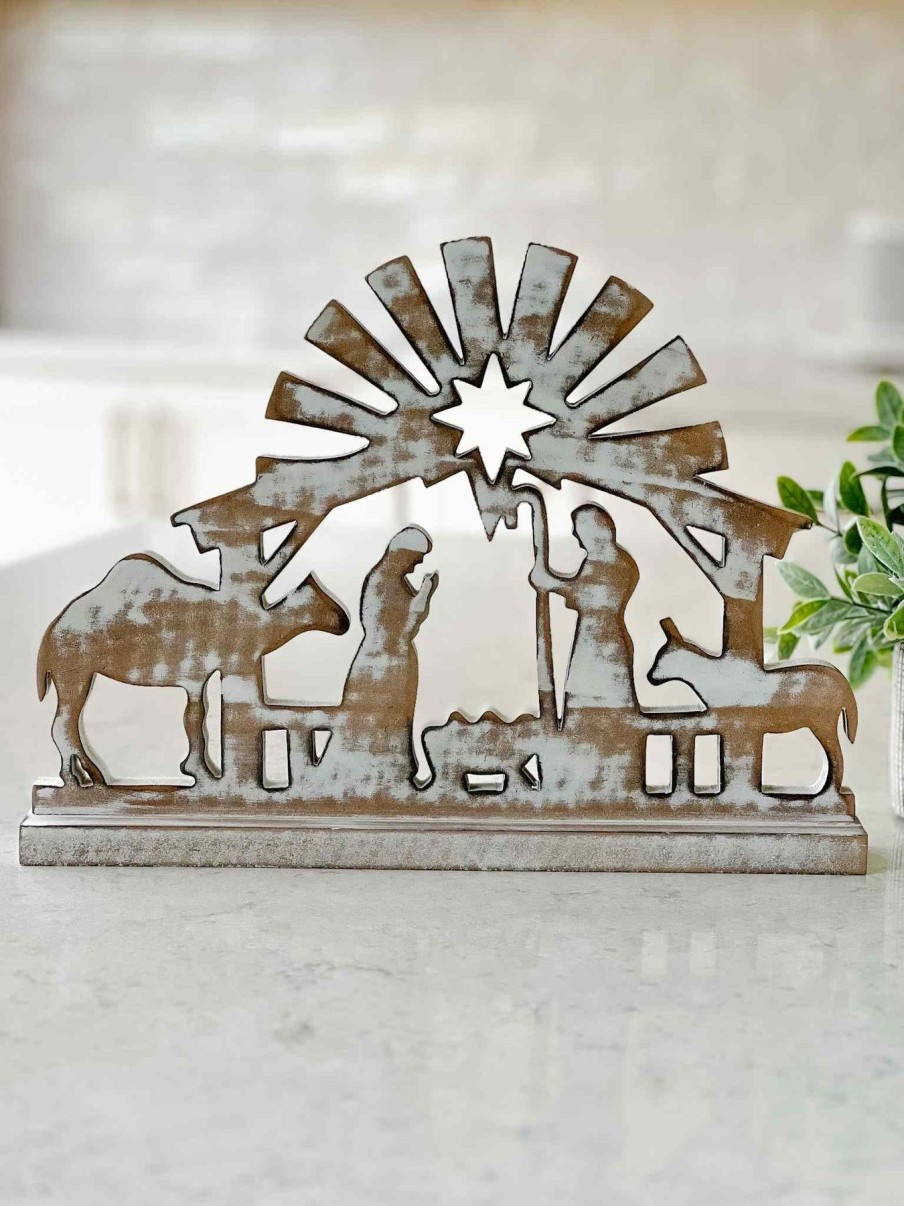 Shop By Occasion Demdaco | White Washed Wood Nativity