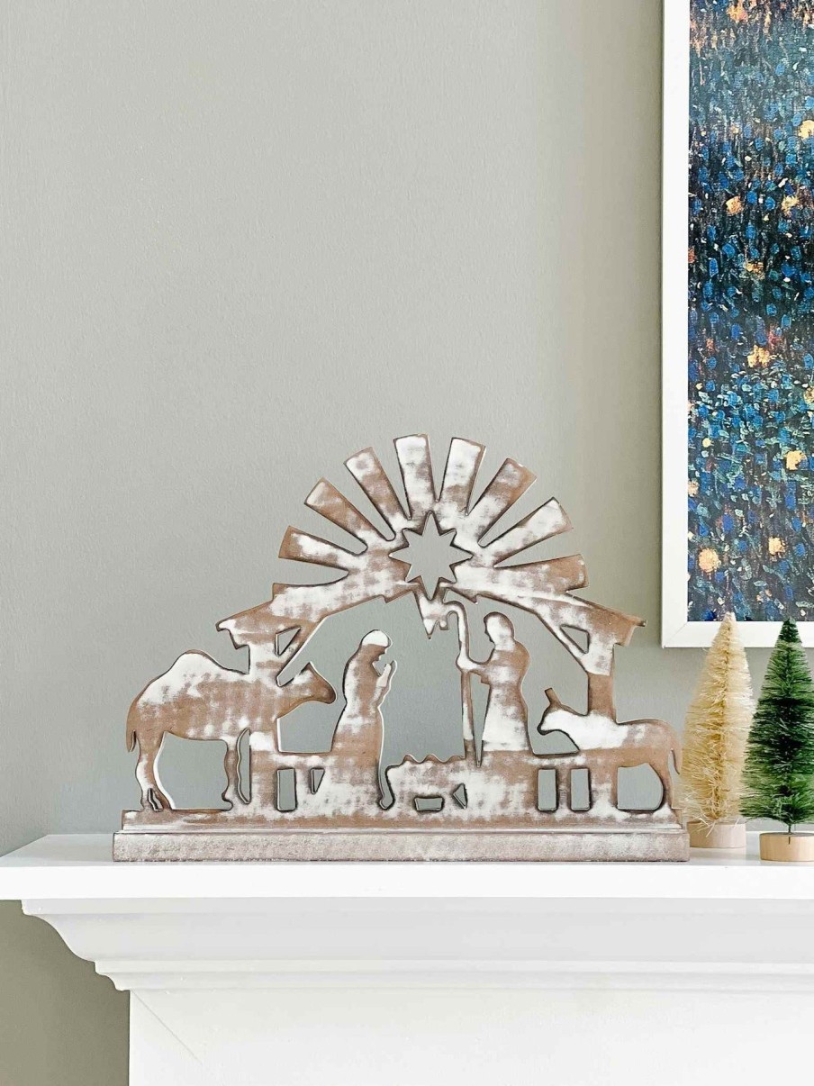 Shop By Occasion Demdaco | White Washed Wood Nativity