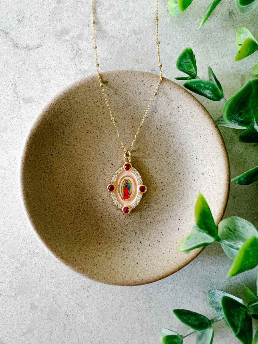 Jewelry Joy Dravecky | Our Lady Of Guadalupe Necklace - Pink