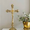 Home Decor Goldscheider of Vienna | Standing Crucifix Grande - Polished Brass