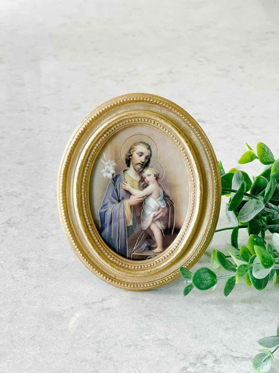 Home Decor Hirten | Petite St. Joseph And Jesus - Framed