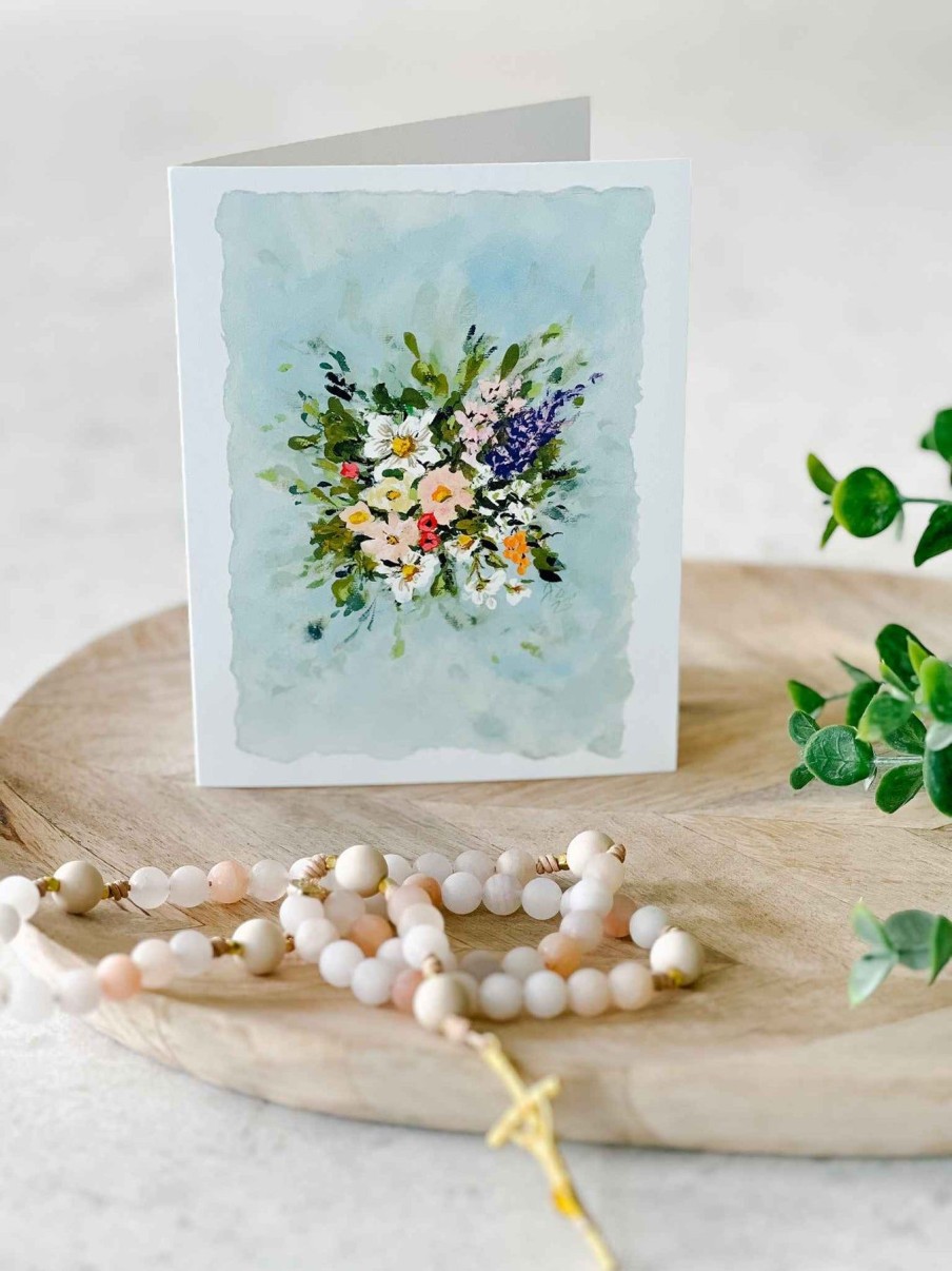 Paper Goods Catholic Handmade | Spring Flowers Bouquet - Greeting Card