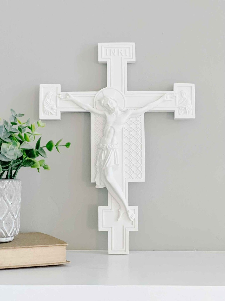 Home Decor Huang | White Florentine Crucifix