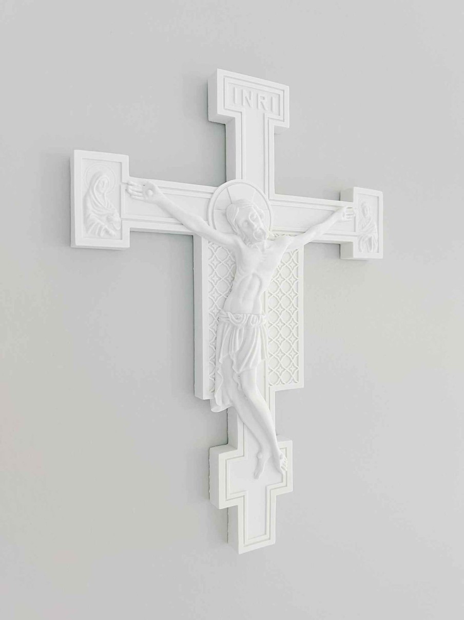 Home Decor Huang | White Florentine Crucifix