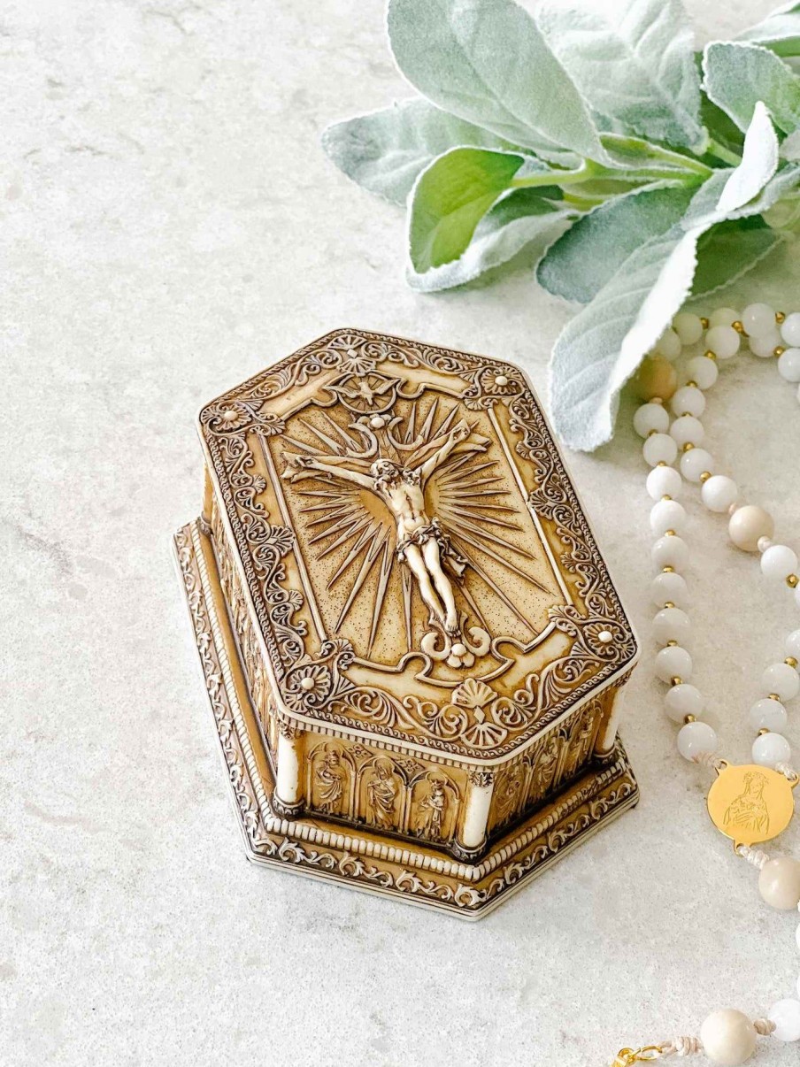 Rosaries Goldscheider of Vienna | Antiqued Crucifixion Box