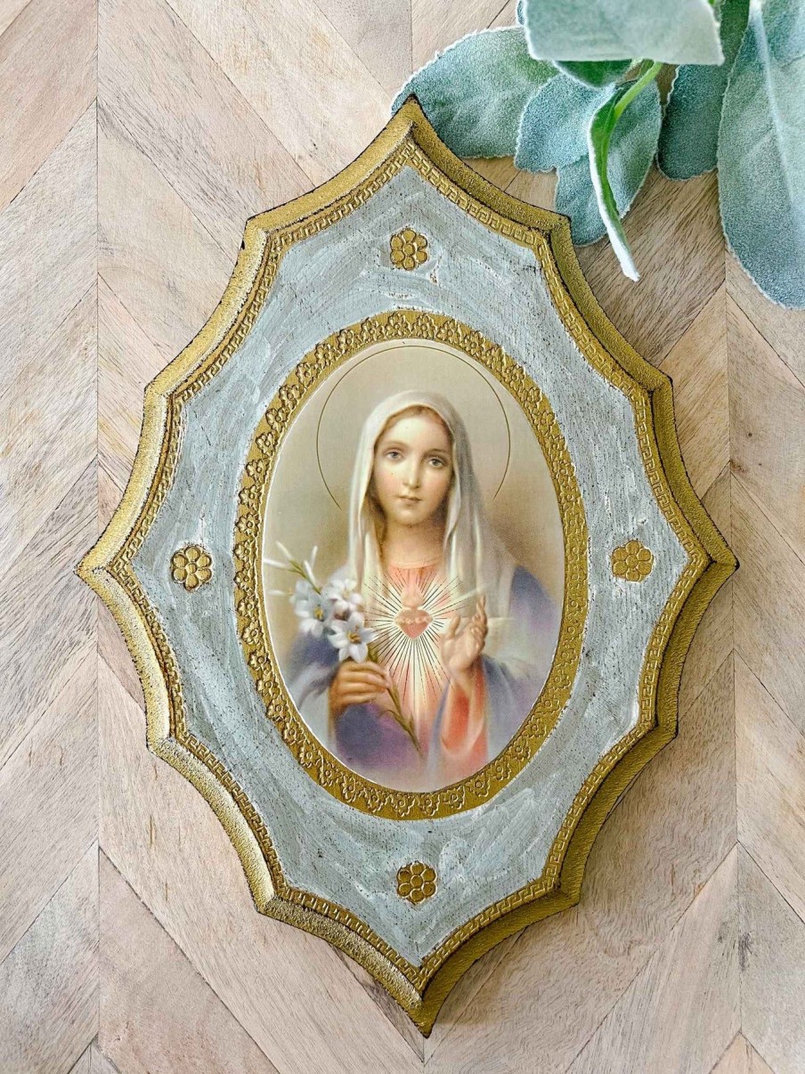 Home Decor Goldscheider of Vienna | Immaculate Heart Of Mary - Florentine Plaque